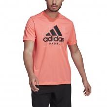 adidas Tennis T-shirt Logo Padel Print coral red Men